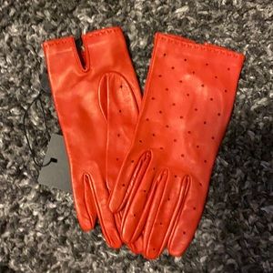 Red genuine leather Gala Gloves